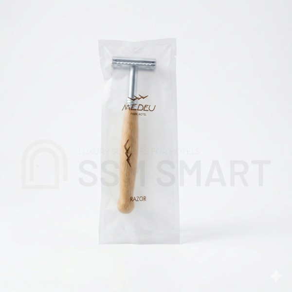Бритвенный набор для отелей | Бамбуковая бритва в целлофановой упаковке