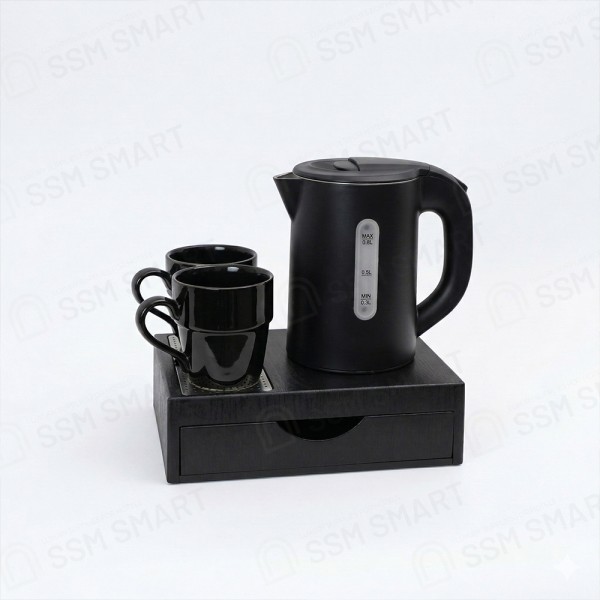 Чайная станция для отелей с чайником | Welcome tray с индикатором воды 0.8 л