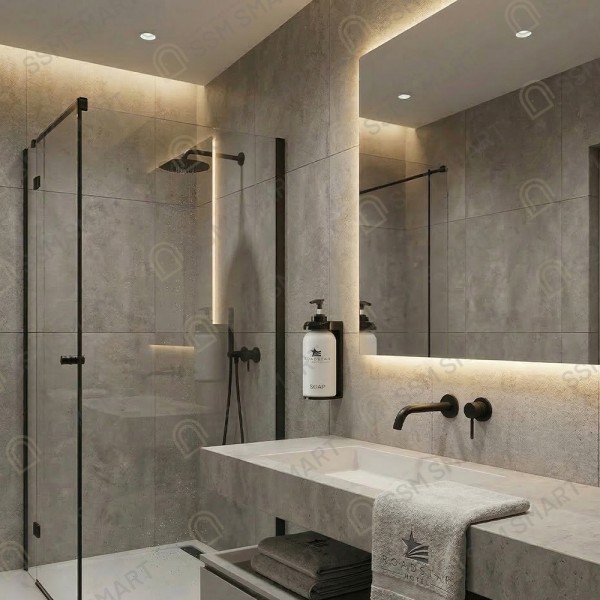 Диспенсер для отелей + флакон(c брендированием под ваш отель) 300 мл | Бюджетная диспенсерная система с логотипом отеля